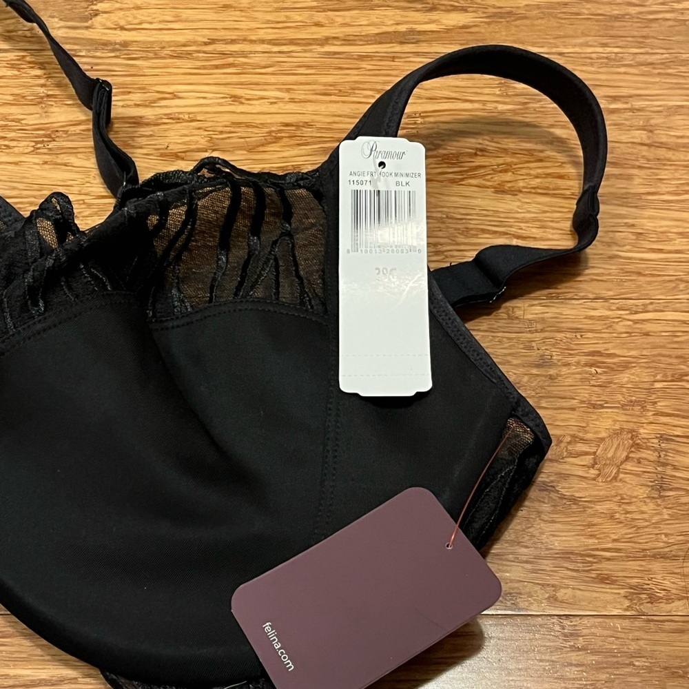 NWT! Paramour by Felina Angie Front Close Minimizer Elegant Black Lace Bra. 38G - Picture 14 of 14